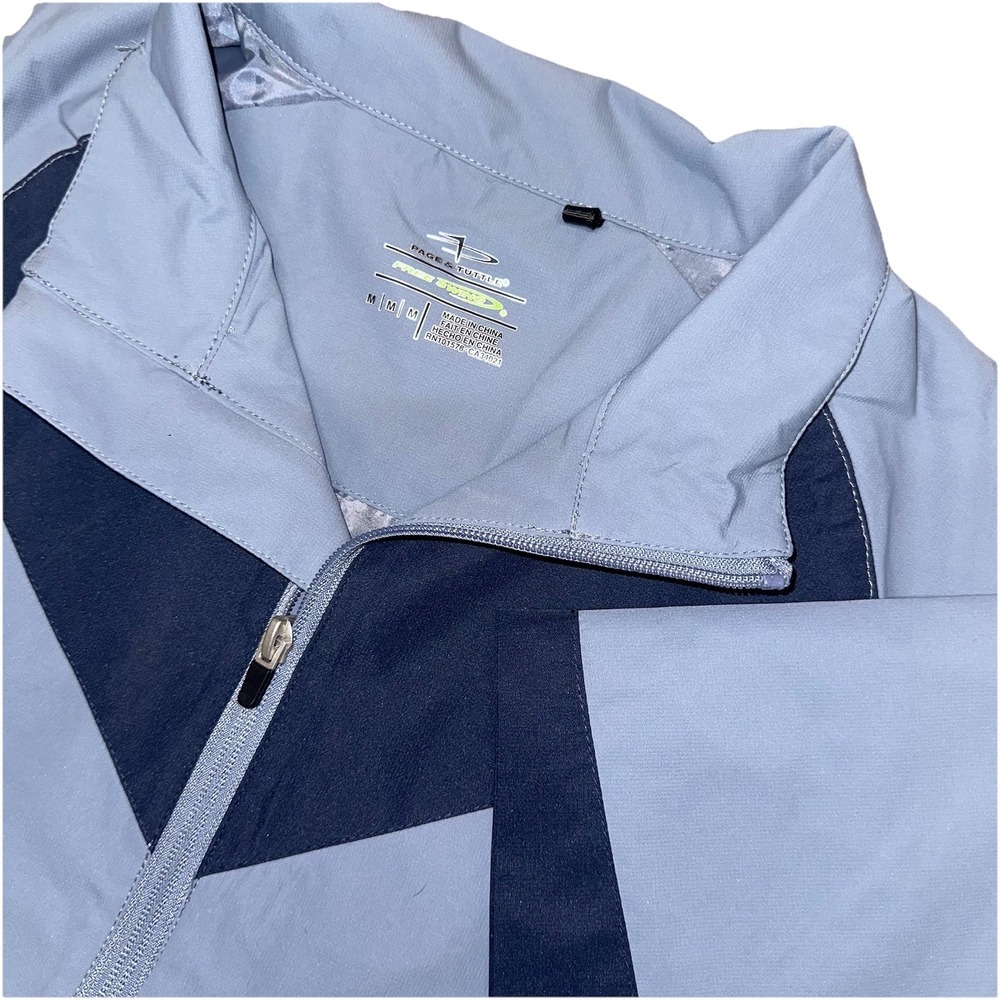 Page‎ & Tuttle Free Swing Blue 1/4 Zip Up Short Sleeve Golf Windbreaker Men's M